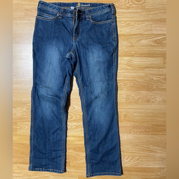 CARHARTT-Women's Flannel Lined Straight Leg Relaxed Fit Jean - Picture 2 of 5